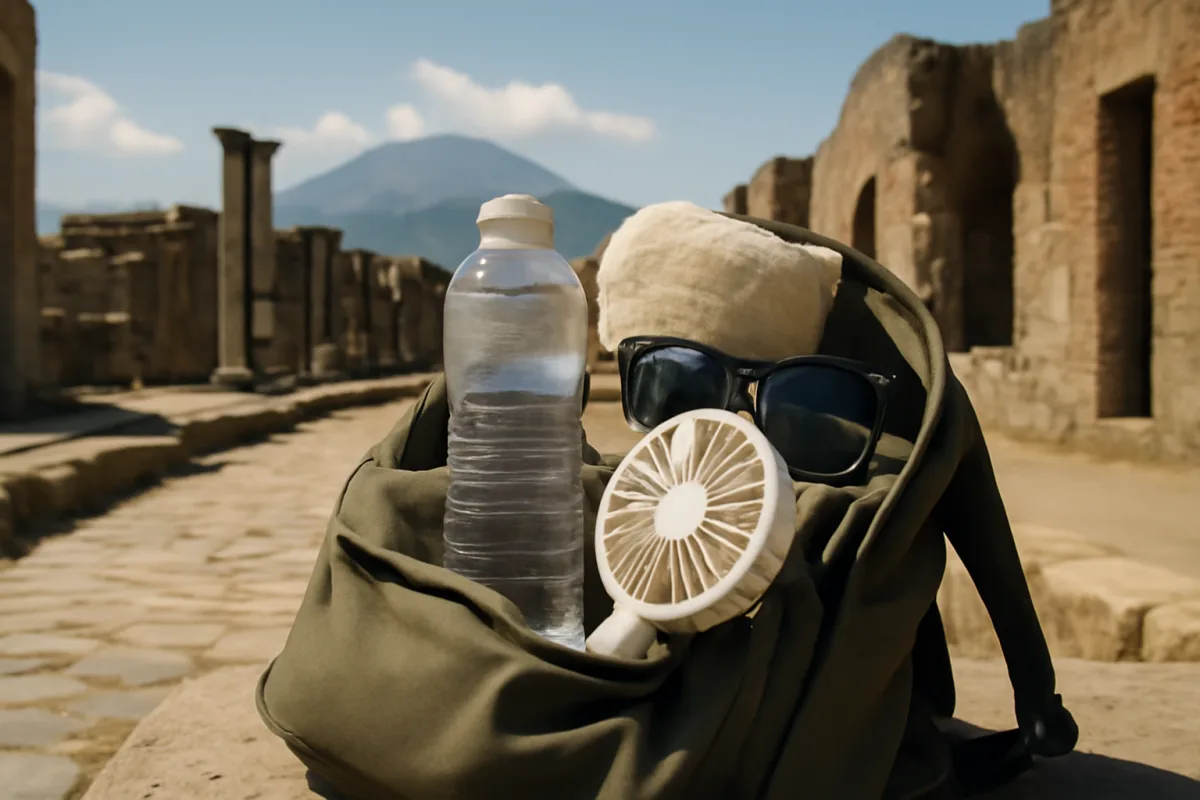 Scavi di Pompei con il caldo: quello che devi portare nello zaino e non pesa nulla
