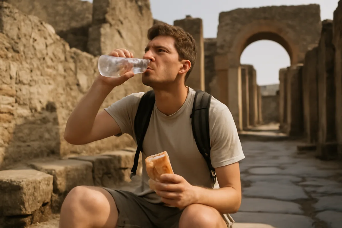 Acqua e cibo agli scavi di Pompei: le scelte pratiche che evitano la crisi a metà giro